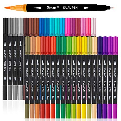 36 Colors Dual Brush Markers Set