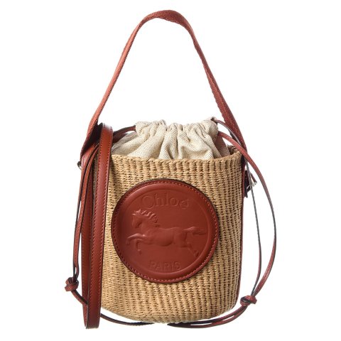 Horse Medal Leather Bucket Bag
