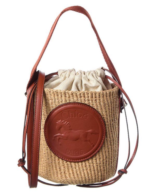 Horse Medal Leather Bucket Bag