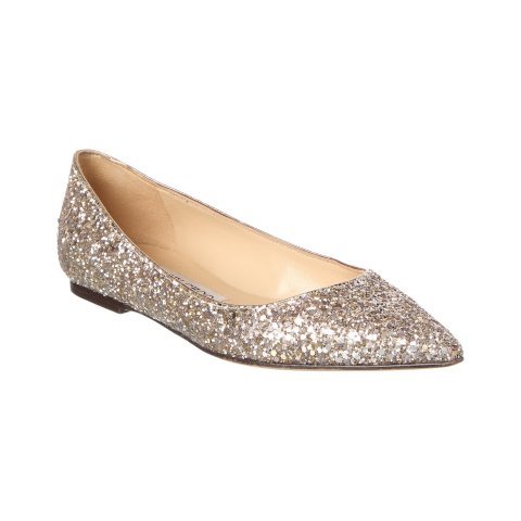 Glitter Leather Flat