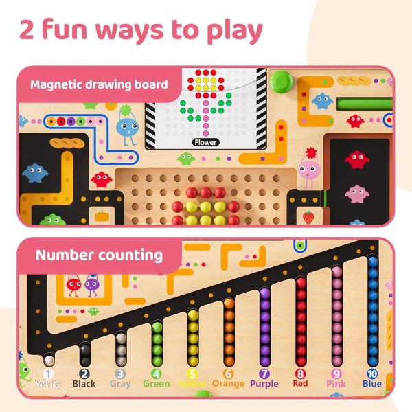 Montessori 数字形状拼图忙碌板，早教启蒙益智手部训练玩具