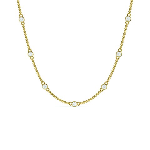 14K Lab-Grown Diamond Station Necklace 1.00 ct