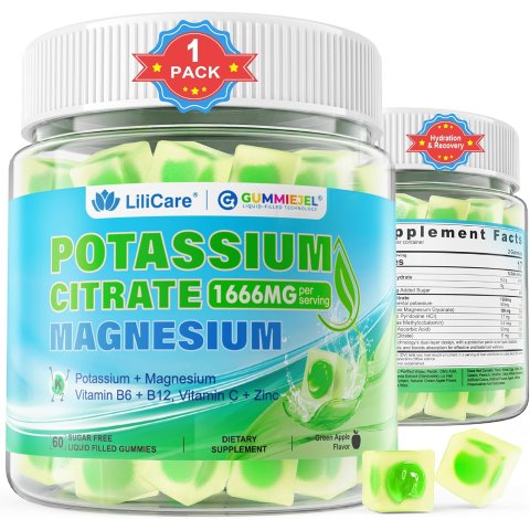 Potassium 柠檬酸钾软糖 1666mg 无糖 60粒