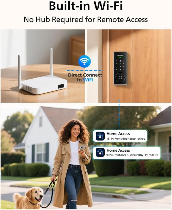 WiFi Smart Door Lock Fingerprint Nickel