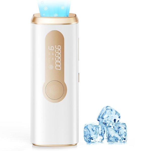 IPL Hair Removal Device Ice-Cooling Painless Full Body Face Off-White
