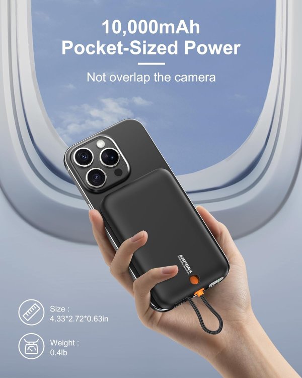 AsperX 磁吸移动电源 10000mAh 黑色