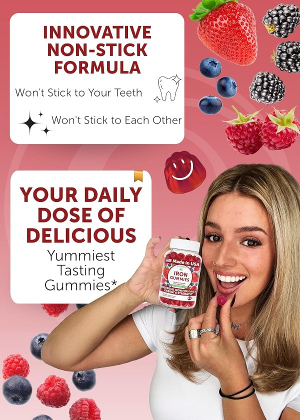 Lunakai Iron Vitamin Gummies 60 Count