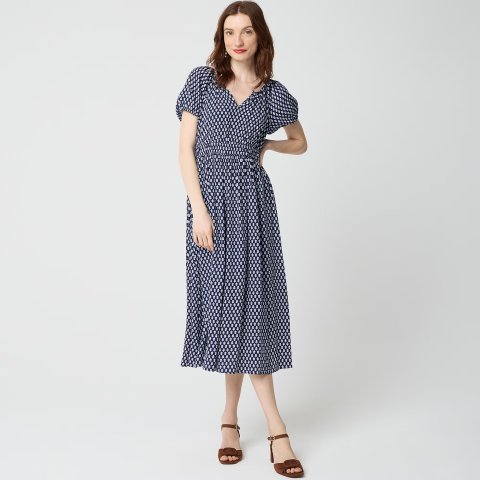 Block-print Midi Dress for Women