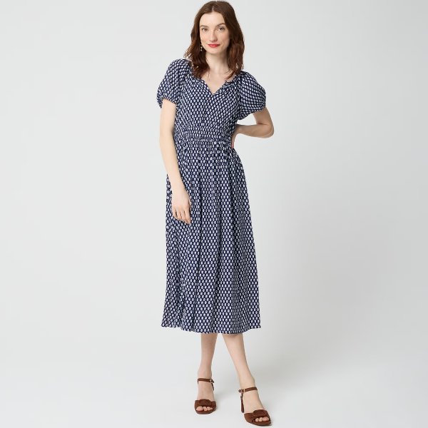 Block-print Midi Dress for Women
