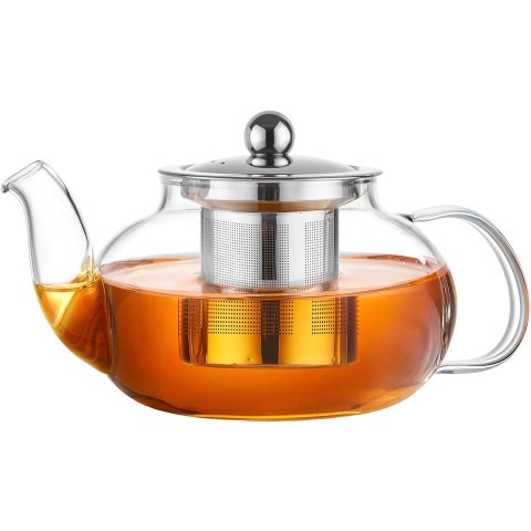 PARACITY Glass Teapot 600ml Stainless Steel Infuser