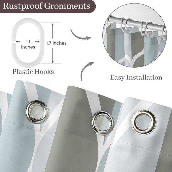 Gelbchu Grey Shower Curtain 72 x 72 Inches