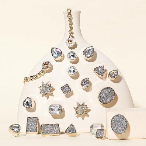 Plastic Sparkling Shoe Charms 22 Pieces