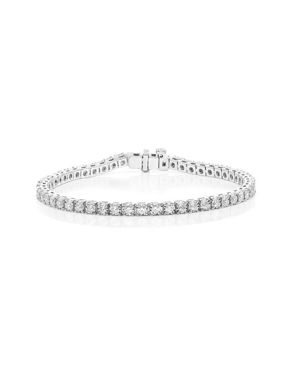 Silver Lab-Grown Diamond Tennis Bracelet 3.00 ct