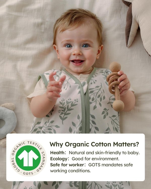 Baby Sleep Sack 6-12 Months Organic Cotton 3 Pack
