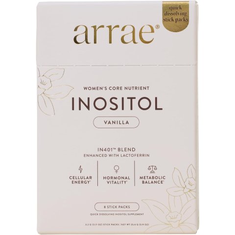 Arrae Inositol Supplement Vanilla Flavor 8 Pack
