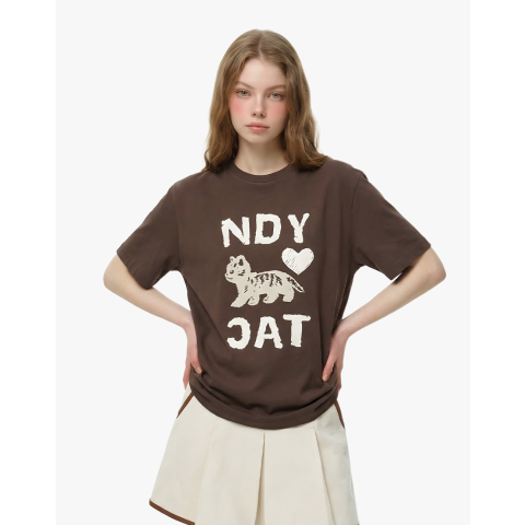 NERDYHeart Baby Cat Brown Short Sleeve T-Shirt