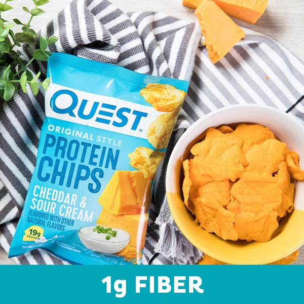 Quest Cheddar Sour Cream Protein Chips 19g Protein 12 Pack