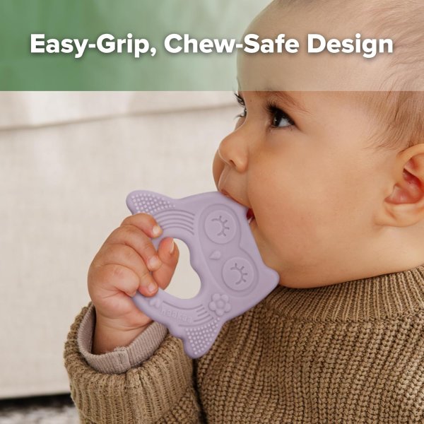 Silicone Owl Teether Lavender