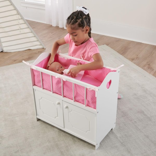 Wooden Baby Doll Crib White