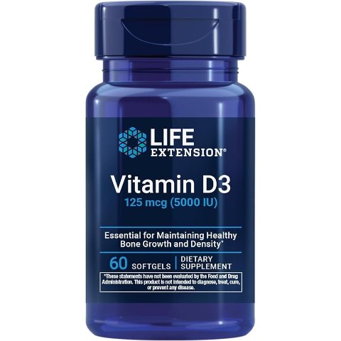 Life Extension 维生素D3 125mcg 软胶囊 60粒
