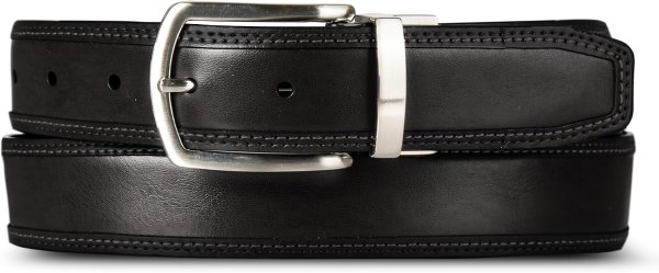 Nautica Men's Reversible Leather Belt Metal Buckle