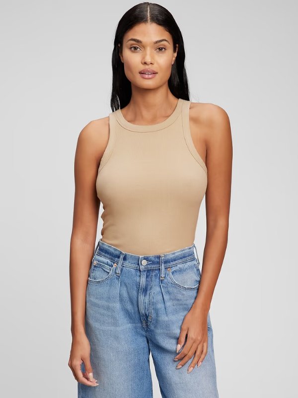 Rib Halter Tank Top