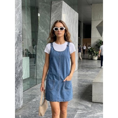 Sleeveless Denim Dress