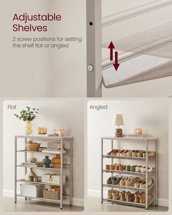 Shoe Rack ULBS038L01 5-Tier Cappuccino Beige