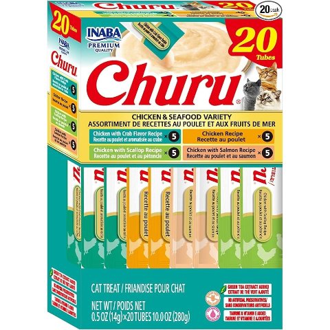 INABA Churu 猫零食鸡肉海鲜味 20支