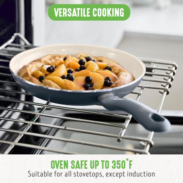 Nonstick Ceramic Cookware Set 16-Piece Gray