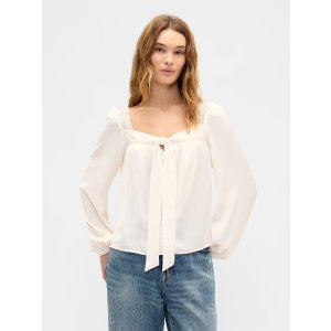 Gap Factory 镂空蕾丝饰边宽松上衣