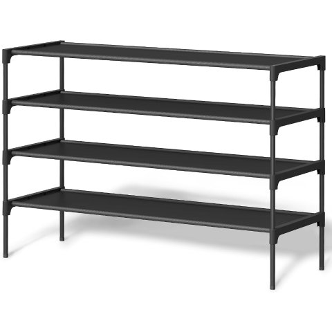 Shoe Rack ULSH034BH01 4-Tier Metal Ink Black