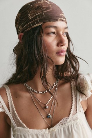 Pleated Printed Bandana