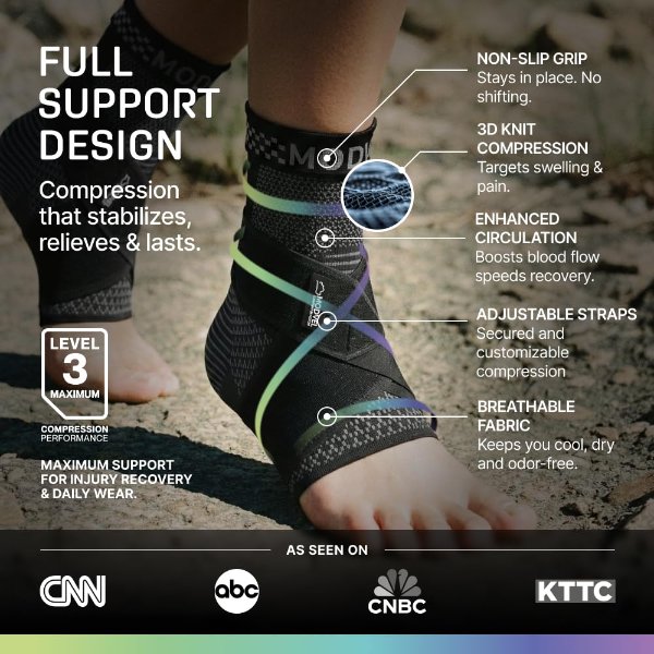 Modvel Foot Ankle Brace Socks Adjustable Support Strap