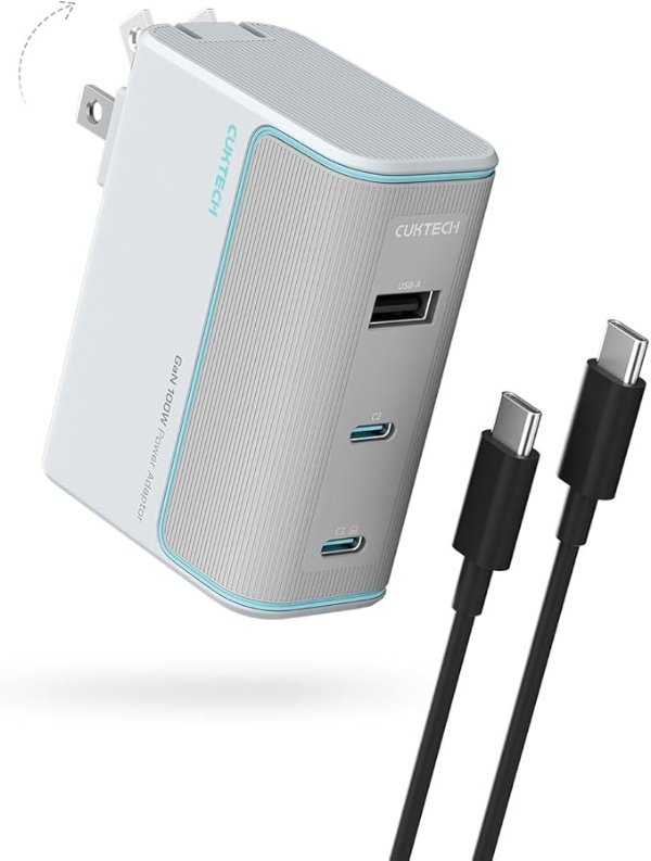 CUKTECH 100W GaN 3-Port Charger with 240W Cable