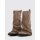 Robin Crinkled Suede Boots Beige