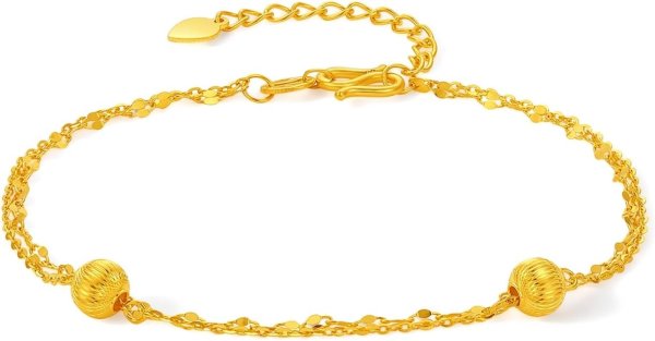 24K 金链双层手链