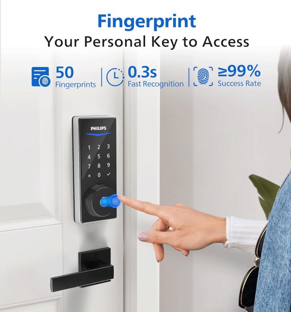 Wi-Fi Smart Door Lock Fingerprint Satin Nickel