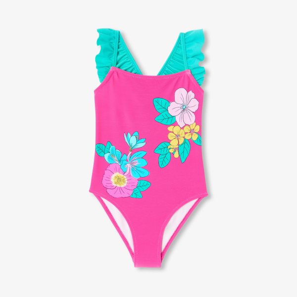 Jacadi Paris 女童连体泳衣 彩色花卉