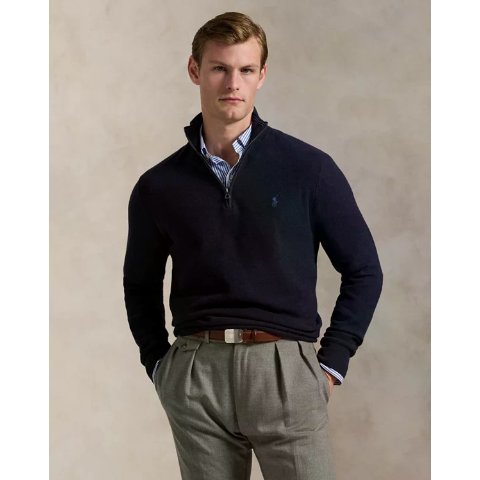 Ralph Lauren棉质网眼卫衣 海军蓝