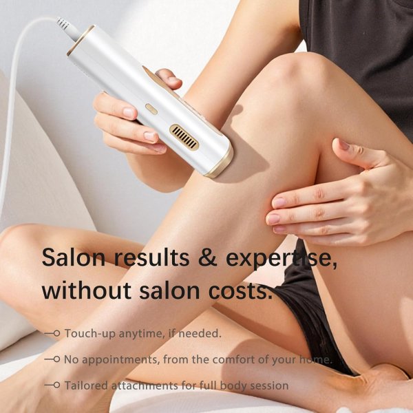IPL Hair Removal Device Ice-Cooling Painless Full Body Face Off-White