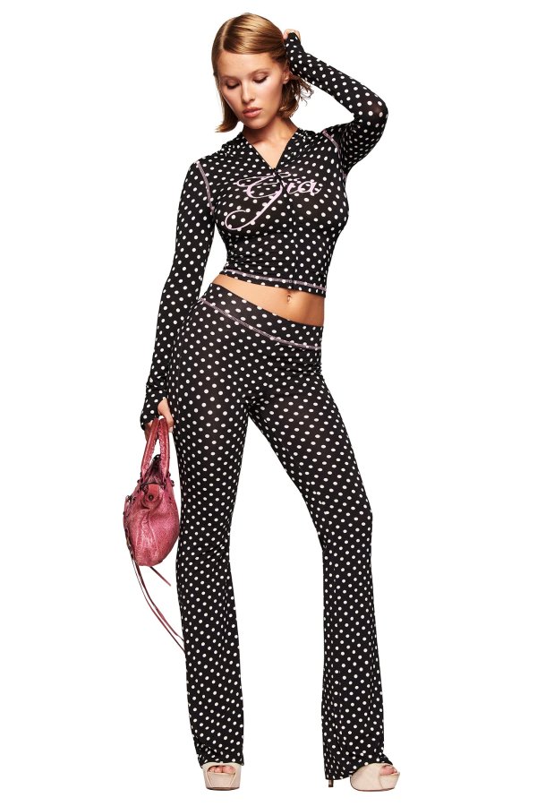 Blare Women's Polka Dot Trackpant Black