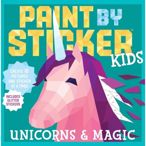 Paint by Sticker Kids 独角兽贴纸画 10幅含闪光贴