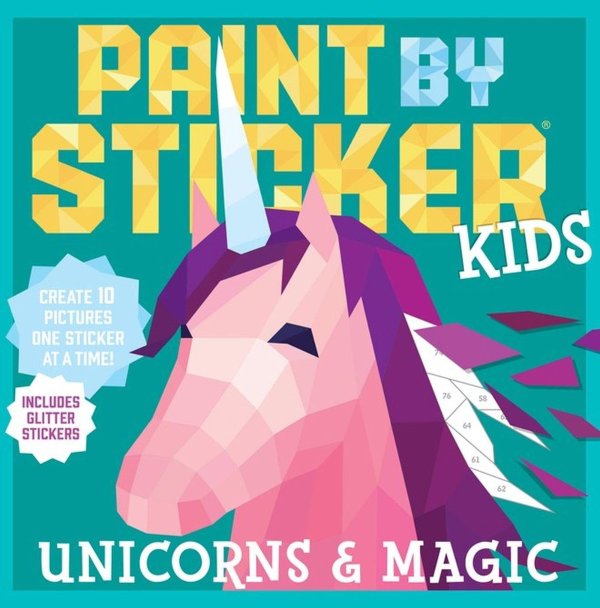 Paint by Sticker Kids 独角兽贴纸画 10幅含闪光贴