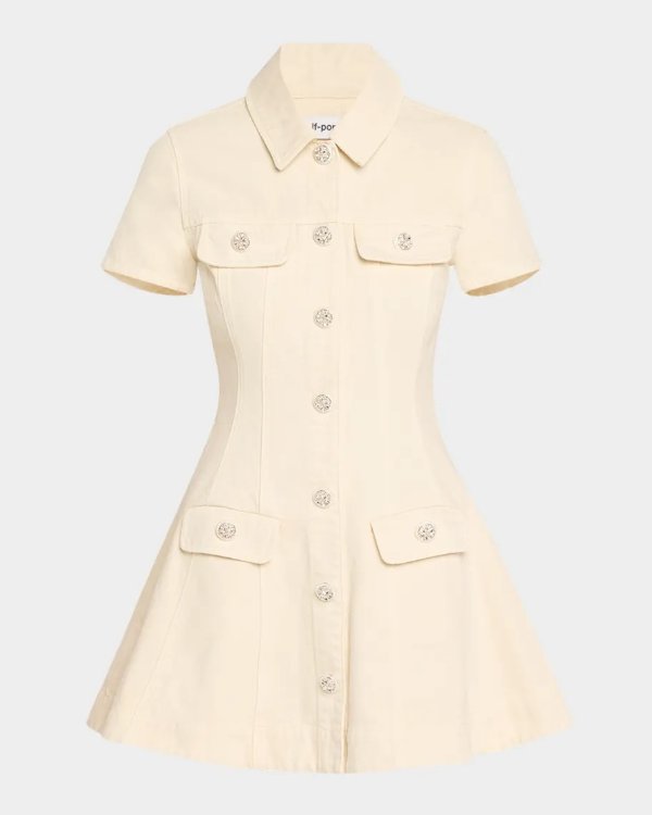 Structured Denim Mini Dress