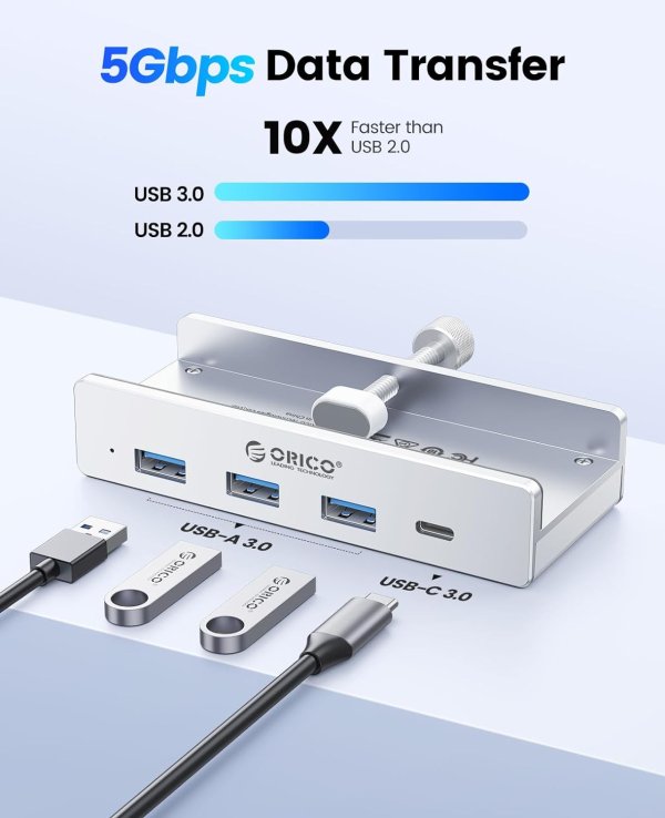 ORICO 3.0 USB集线器 银色