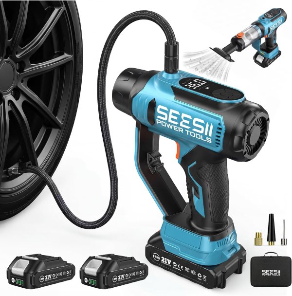 SEESII 2合1充气泵 吸尘器 150PSI 便携 20000Pa