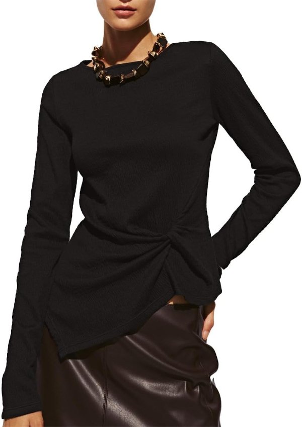 Women’s Long Sleeve Asymmetrical Fitted Top