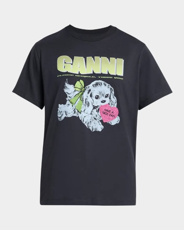 Cotton Jersey Crewneck Logo Tee