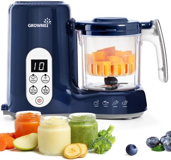 Grownsy Baby Food Maker Dark Blue